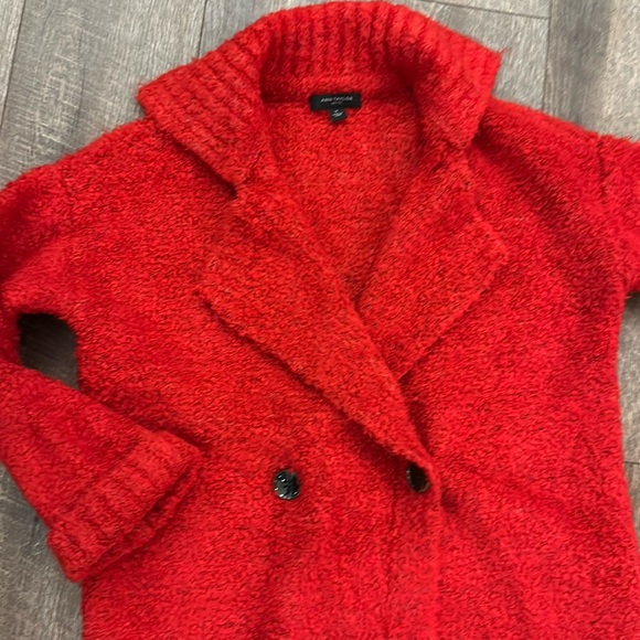 Cherry Red Ann Taylor Double Breasted Coatigan - Picture 6 of 15